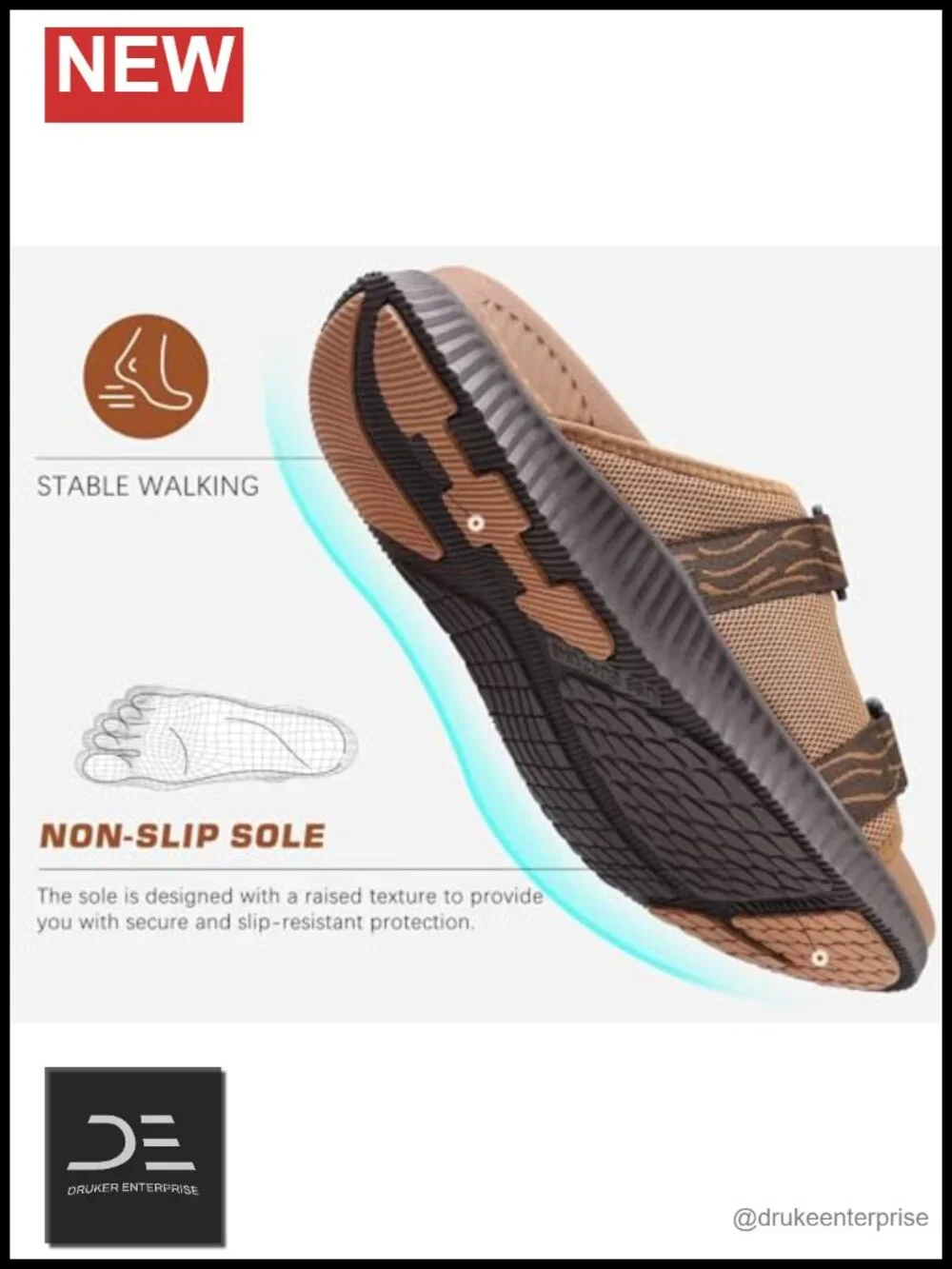 Mens Orthotic Sandals Athletic Thick Cushion Recovery Sport Slides Adjustable